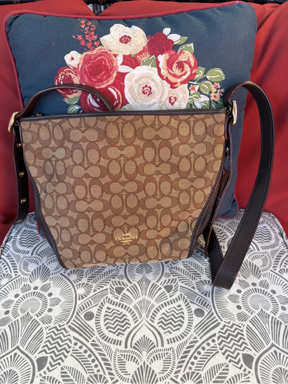 Coach SIGNATURE JACQUARD DUFFLETTE Shoulder Bag